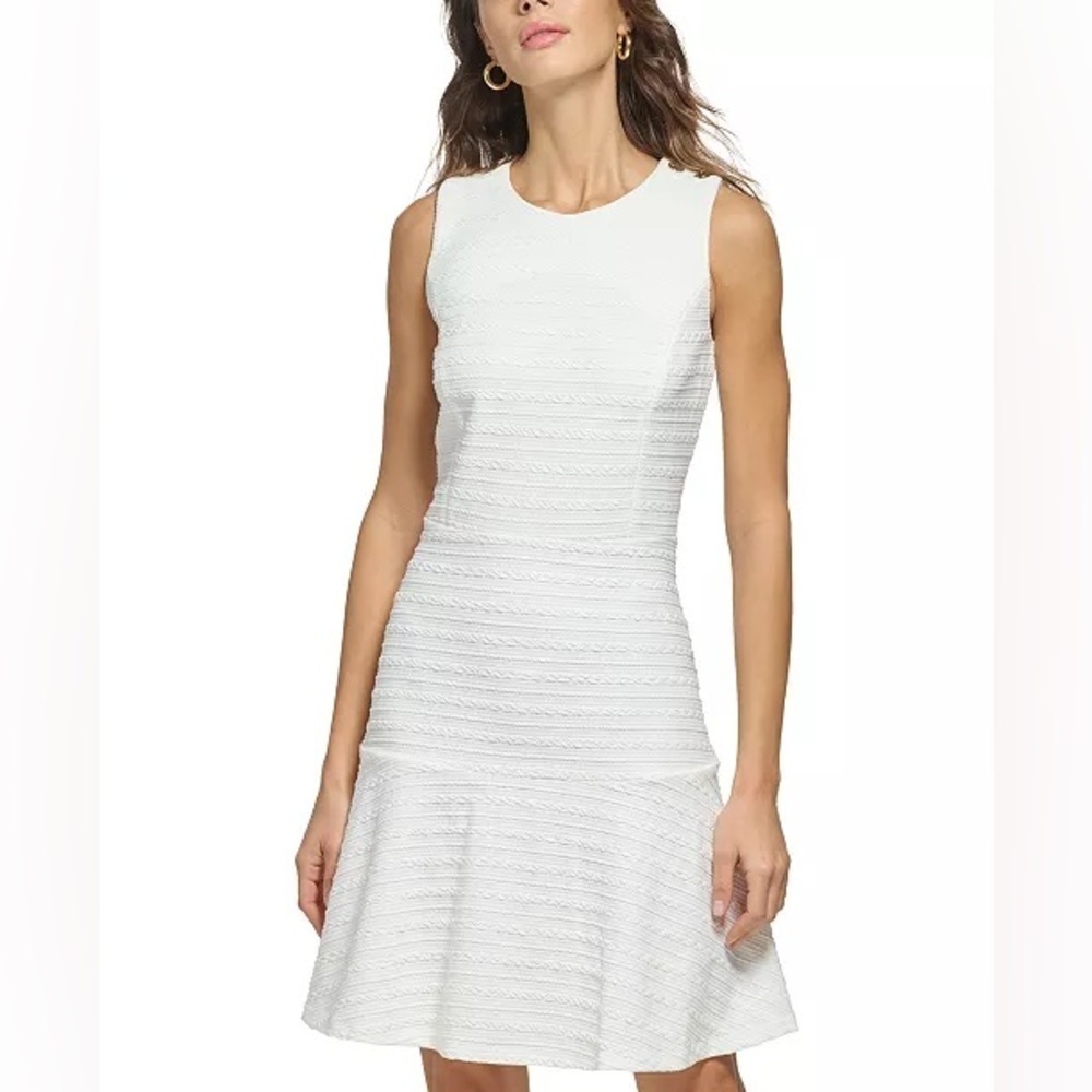 Tommy Hilfiger Button-Trimmed Jacquard-Knit Dress